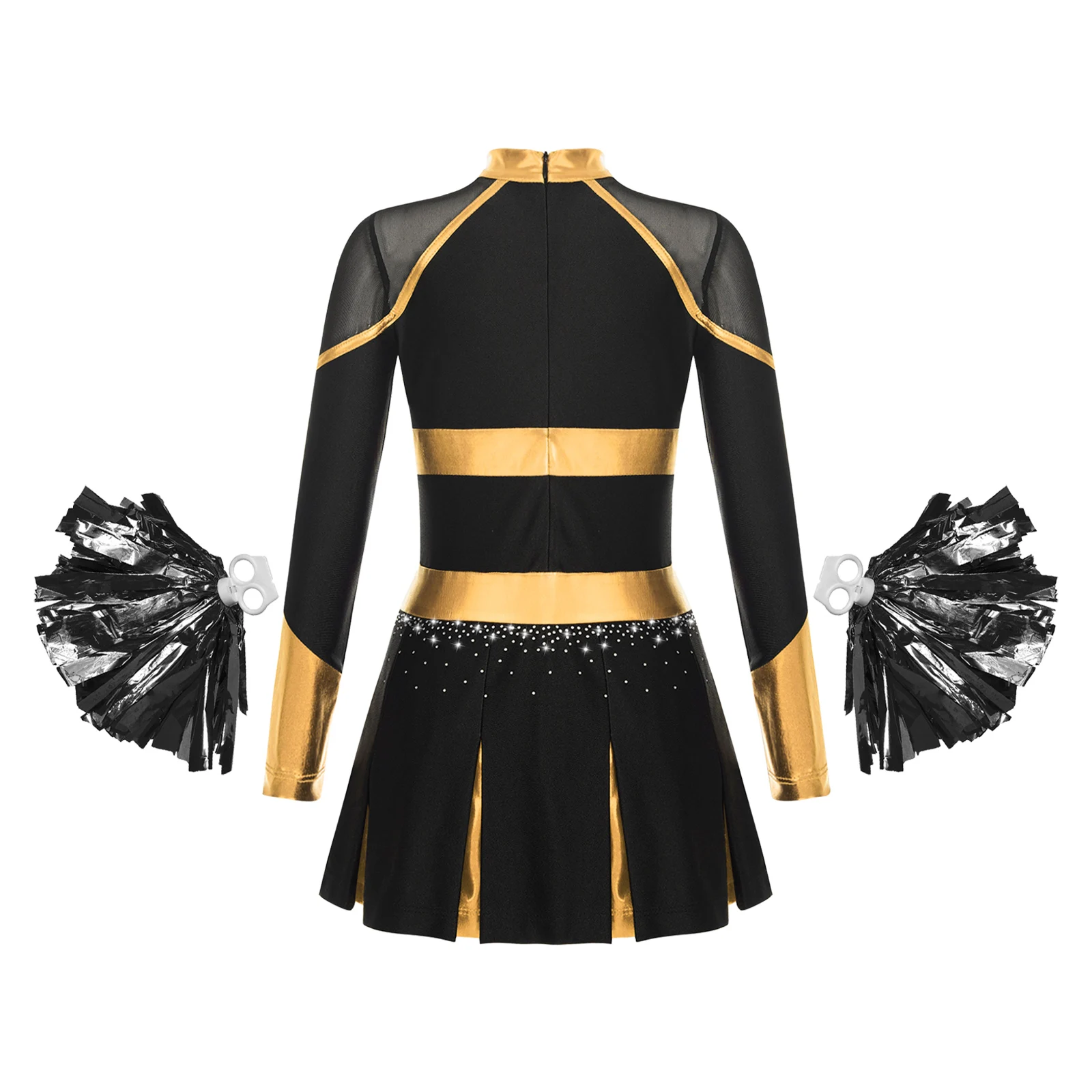 Детская униформа для чирлидинга девочек танцевальный костюм блестящее женское