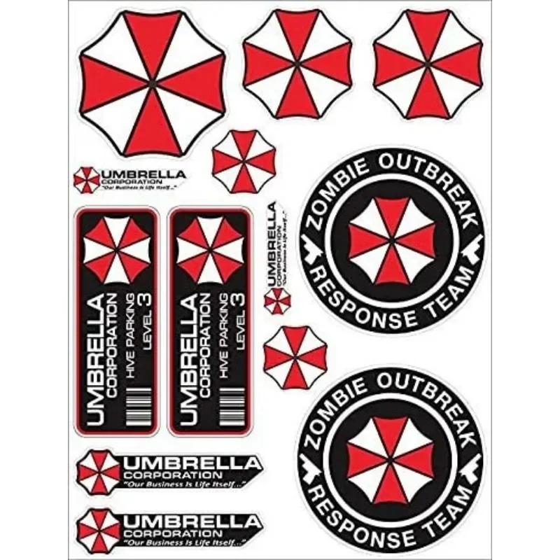 

Для A4 Umbrella Corporation Набор наклеек с изображением зомби, наклейка Pegatinas Raccoon City, автомобиль, грузовик, бампер, велосипедный шлем, тетрадь