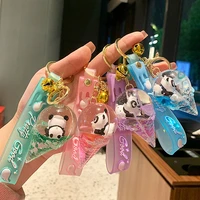 resin keychain creative keychains women cartoon bag pendant float small gift cute ice cream panda fashion jewelry accessories