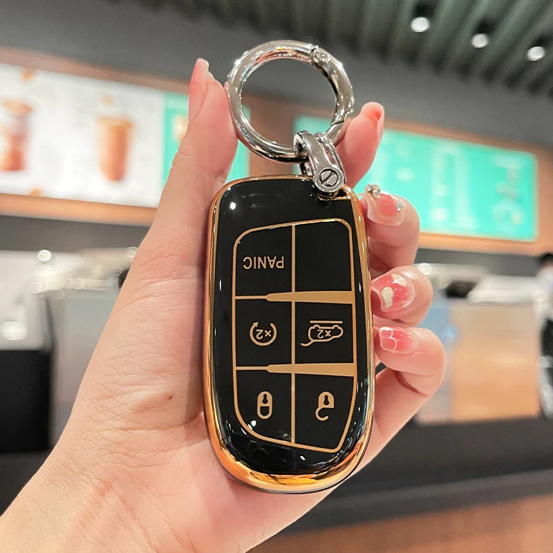 

Car Key Case Cover Shell for Jeep Renegade Grand Cherokee Dodge Ram 1500 Journey Charger Challenger Fiat Durango 5 Button