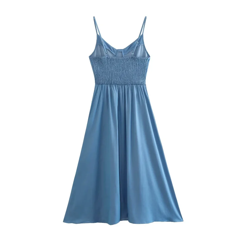 

2023 new style denim imitation Tencel vintage slip dress