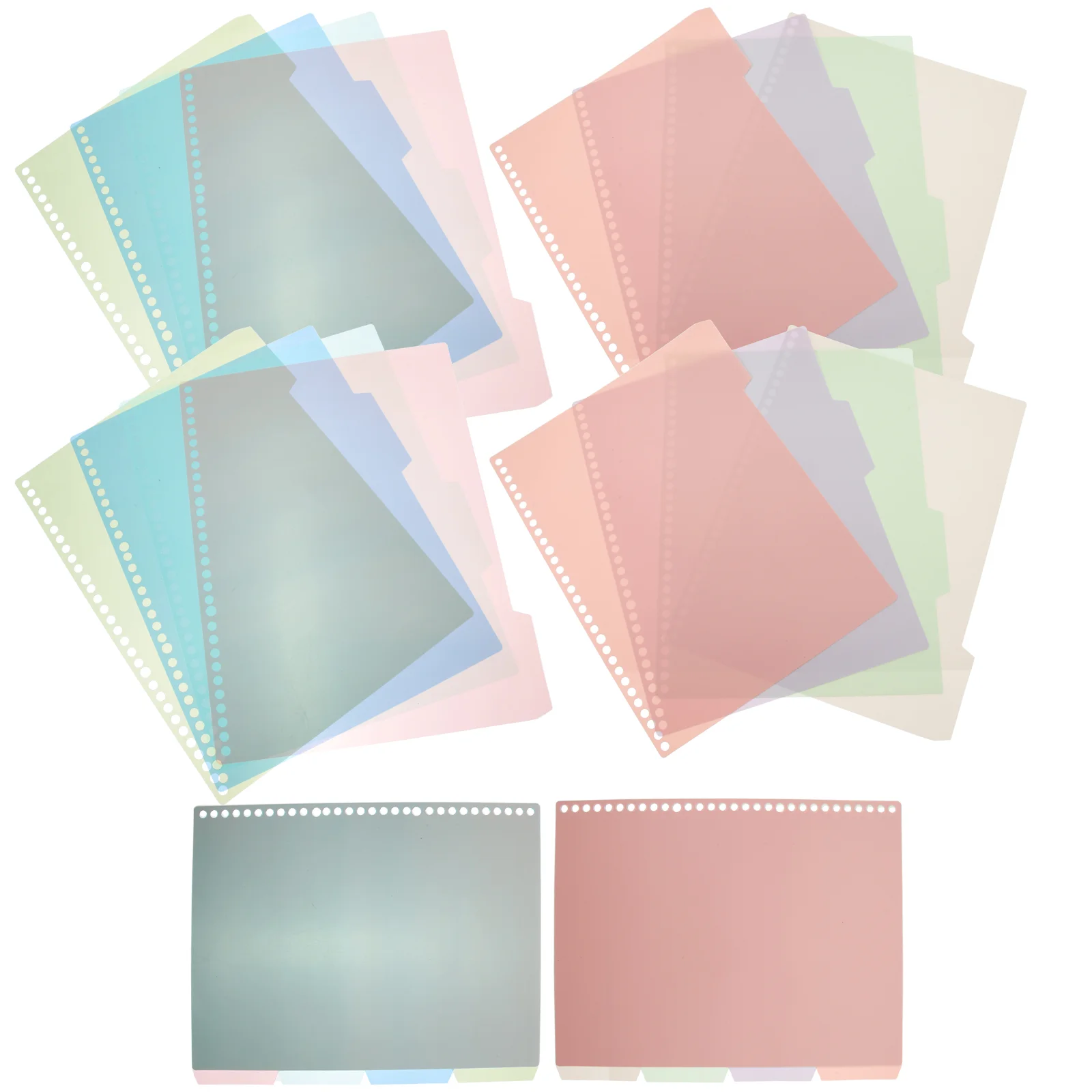 

6 Sets Colored Page Markers Classification Tabs Perforated Notebook Binder Dividers Notepad Removable Labels Separator