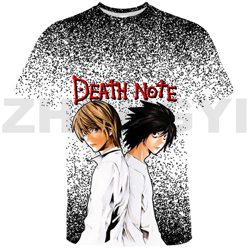 

Футболка мужская оверсайз с коротким рукавом, аниме «Death Note», japanshinigami Ryuk, стиль L Lawliet, уличная одежда в стиле Харадзюку