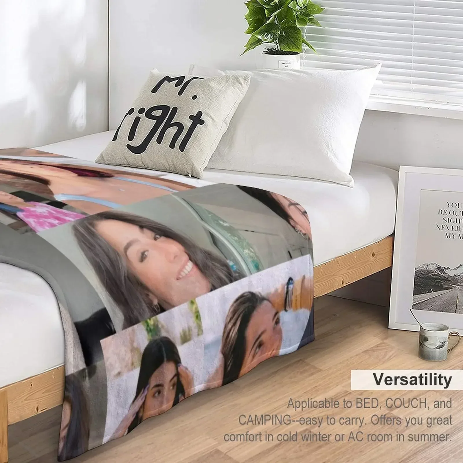 Одеяло с коллажем Charli Dɺmelio декоративное термозабавный подарок