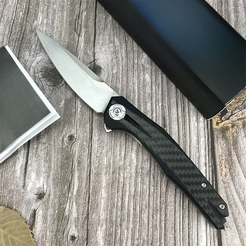 ZT 0707 Складной Нож D2 Стальное Лезвие С Ручкой Из Углеродного Волокна Открытый