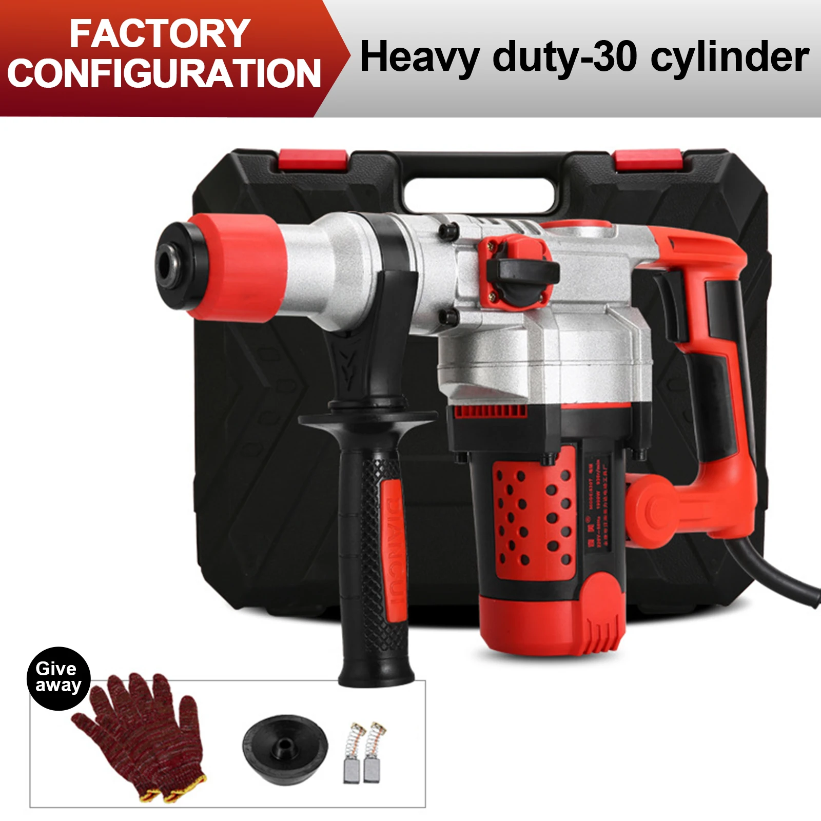 

Многофункциональная дрель-перфоратор, 2200 Вт, 30 цилиндров, высокомощная бетонная электрическая дрель-перфоратор с наконечником