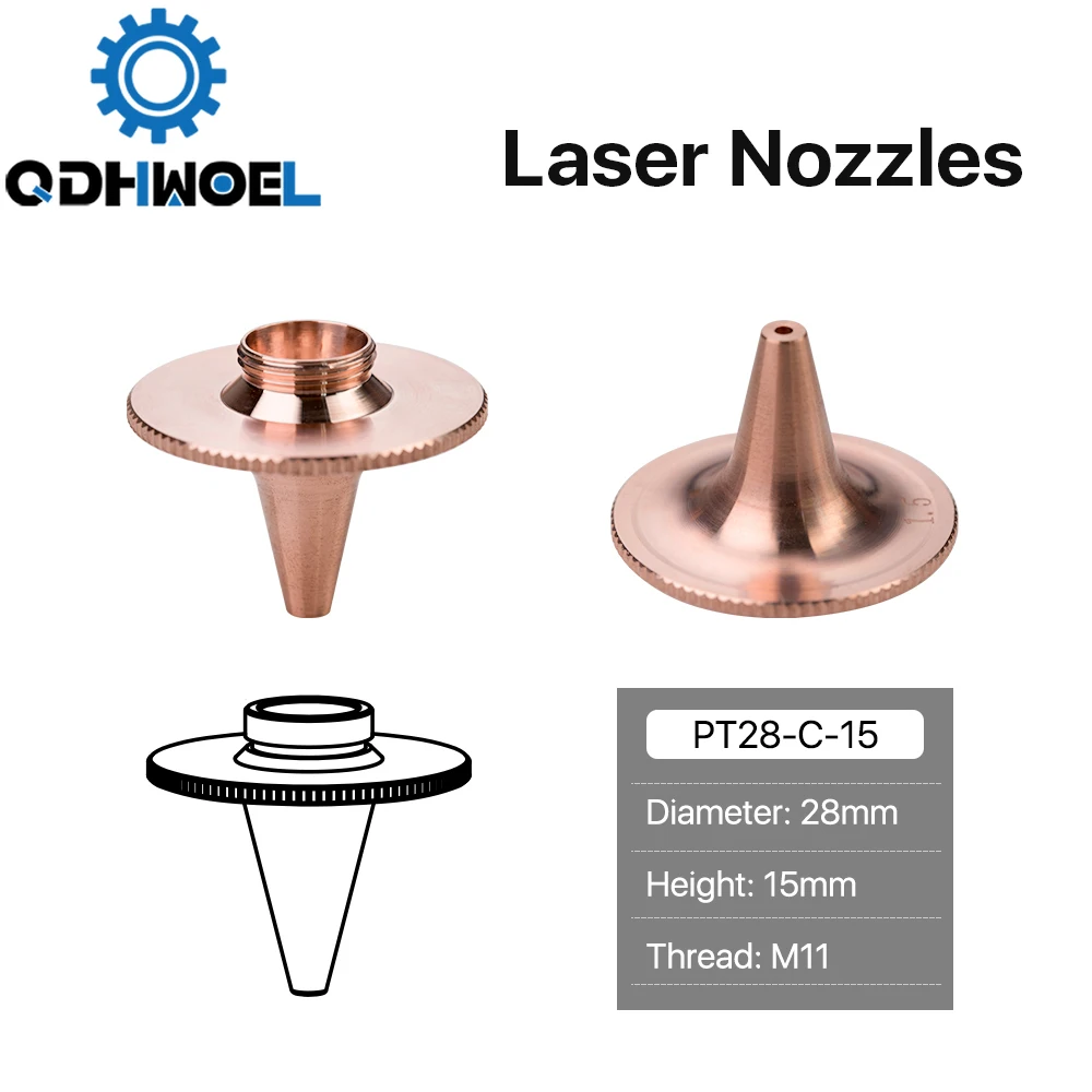 

Однослойная Лазерная насадка типа D диаметром 28 мм Калибр 1,5/2,0 для OEM Precitec волоконная Лазерная режущая головка
