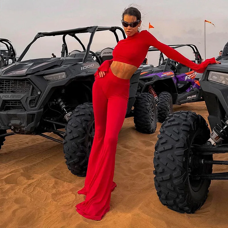 Женский элегантный брючный комплект InstaLike узкие брюки с длинным рукавом