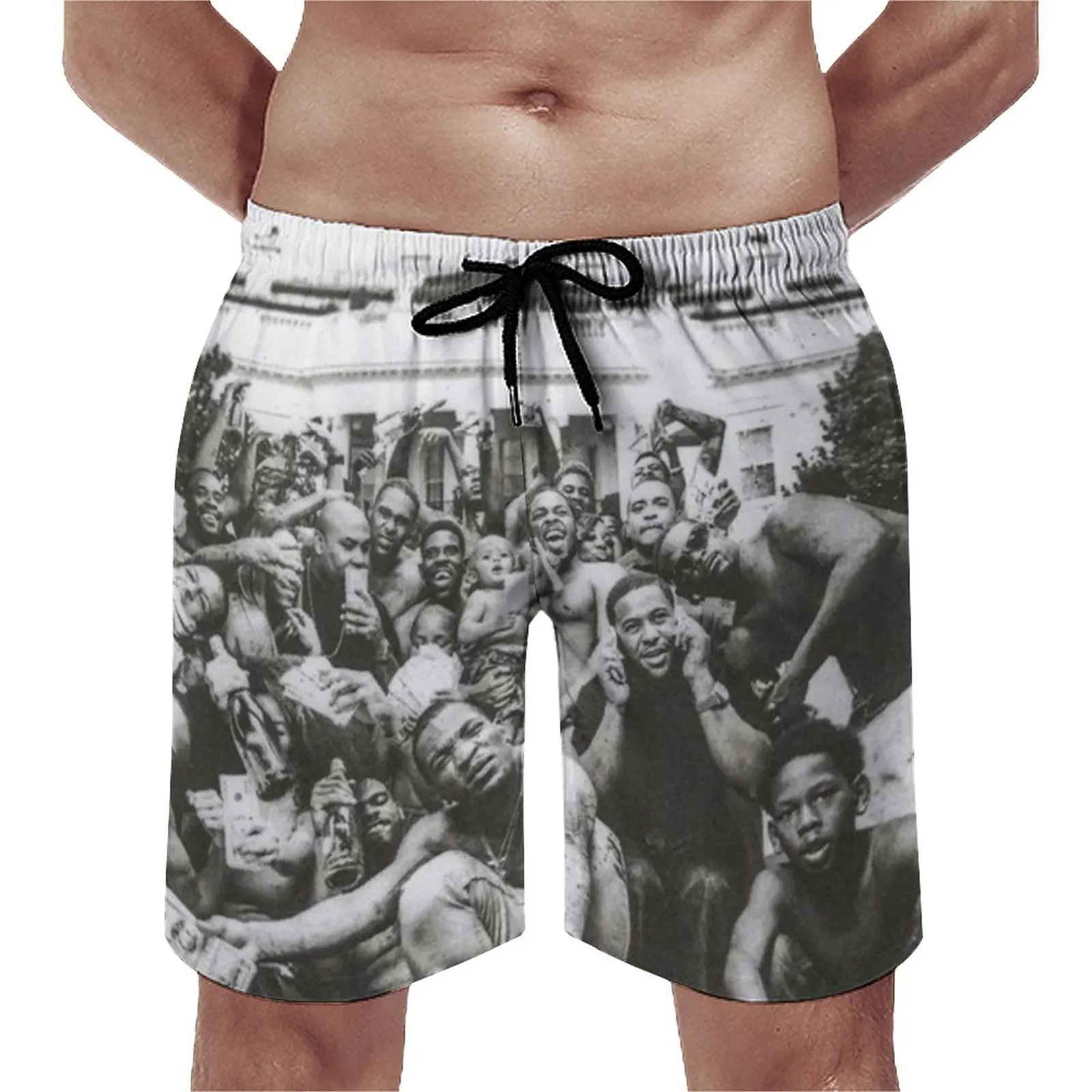 

Kendrick Lamar Happy People Board Shorts K Dot to Pimp A Butterfly Man Comfortable Beach Shorts Trenky Customs Swim Trunks