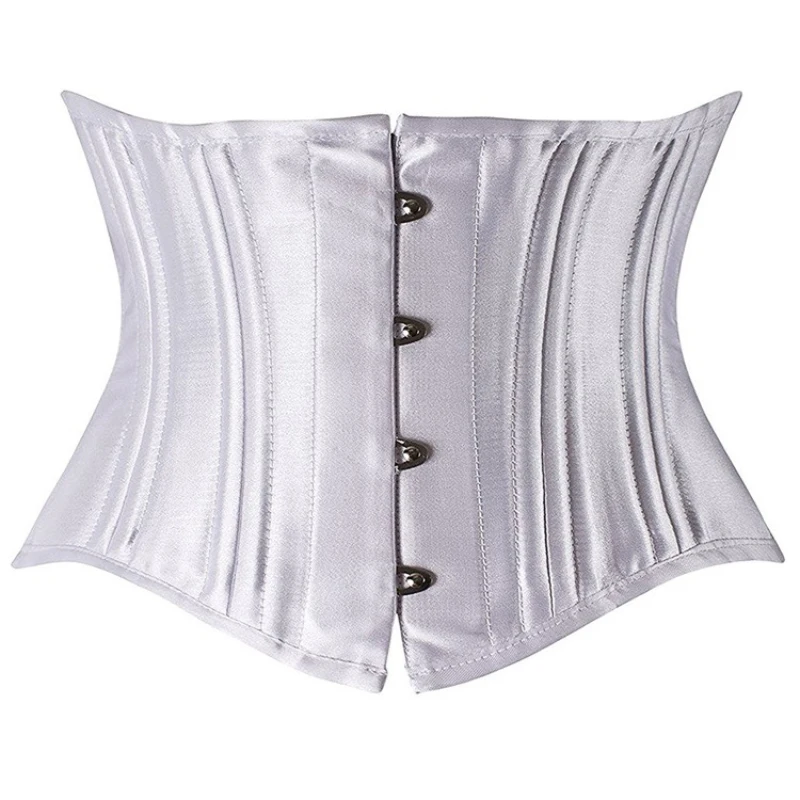 

Women Sexy Underbust Corset Steel Boned Short Torso Heavy Duty Waist Trainer Shapewear Corset Weight Loss Satin Modeling Strap