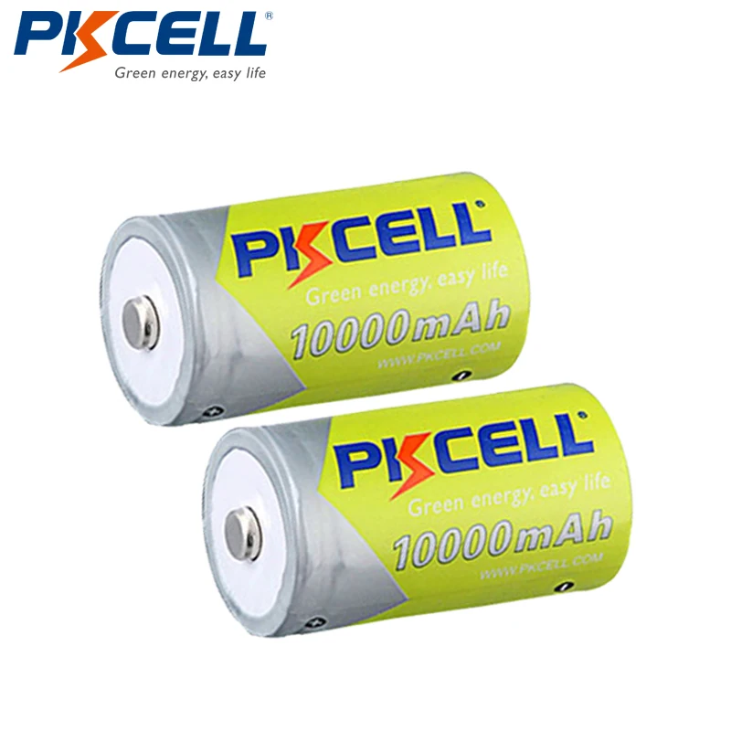 

2Pcs*PKCELL 1.2V 10000mAh Rechargeable Battery D Size Batteries NIMH D battery for Toy instruments camera microphone gas cooker