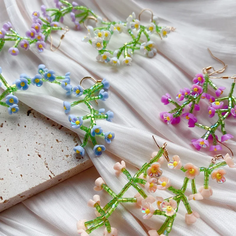 Модные модные длинные серьги-капли с бусинами ручной работы Tassek