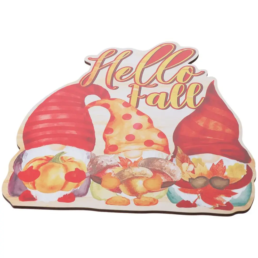 

Dwarf Wooden hello Sign Delicate woodiness autumn Creative Welcome Wooden List Dwarf Autumn Wooden Wall Decoration Home