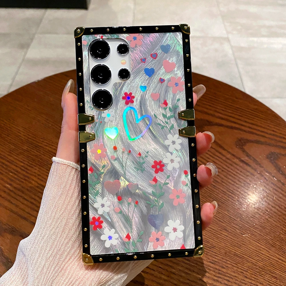 Роскошный блестящий чехол с маргариткой бабочкой и розой для Samsung Galaxy A55 5G A15 A25 A14