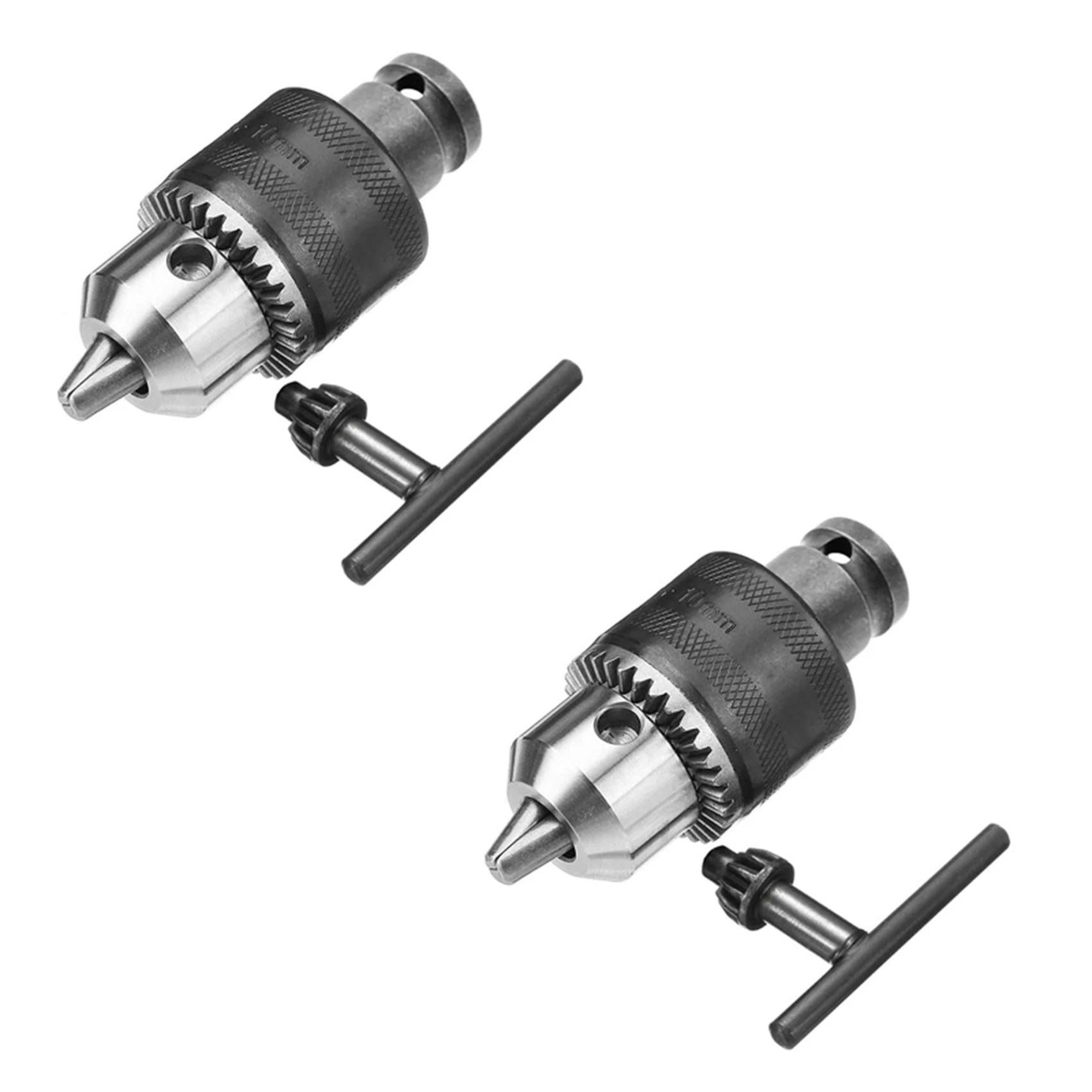 

2Pcs 1.5-10Mm 1/16 Inch - 3/8 Inch Capacity Key Drill Chuck Wrench Converter 1/2 Inch Socket Square Female Adapter