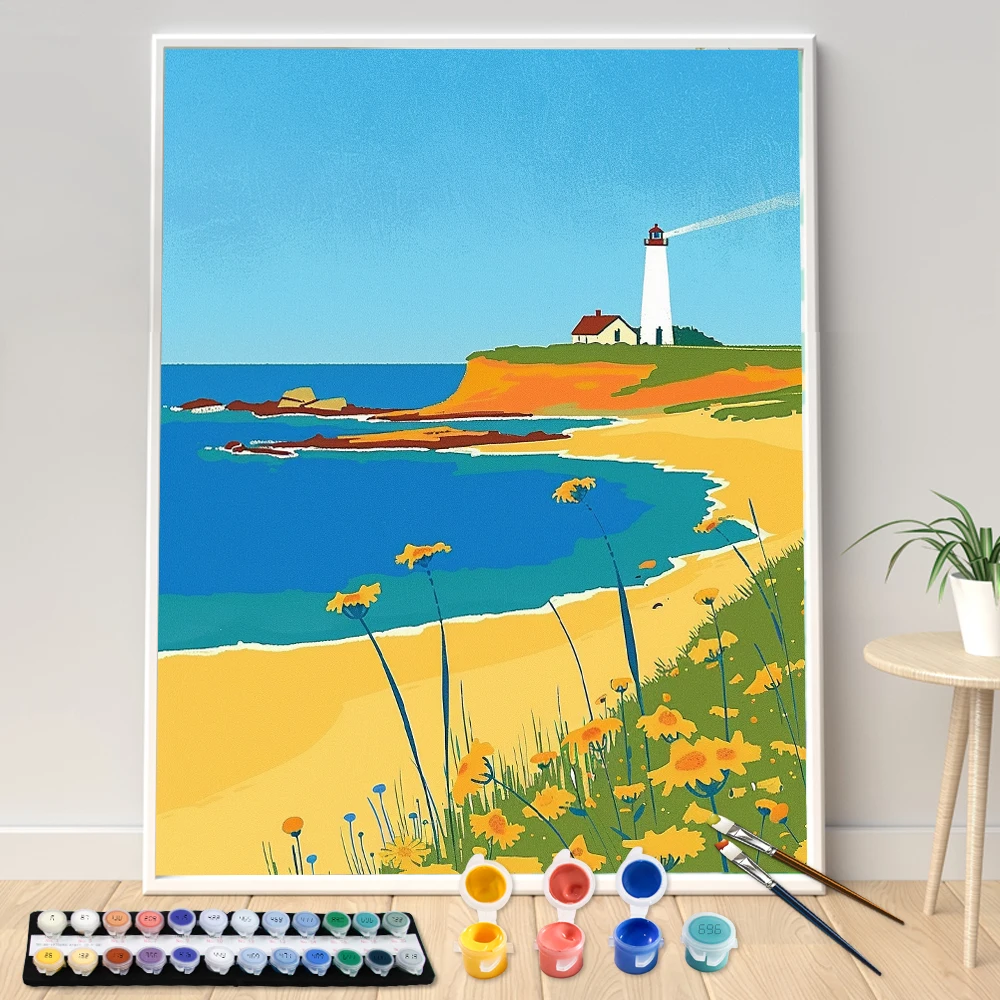 Набор для рисования по номерам взрослых рисование с ручными полями и морским