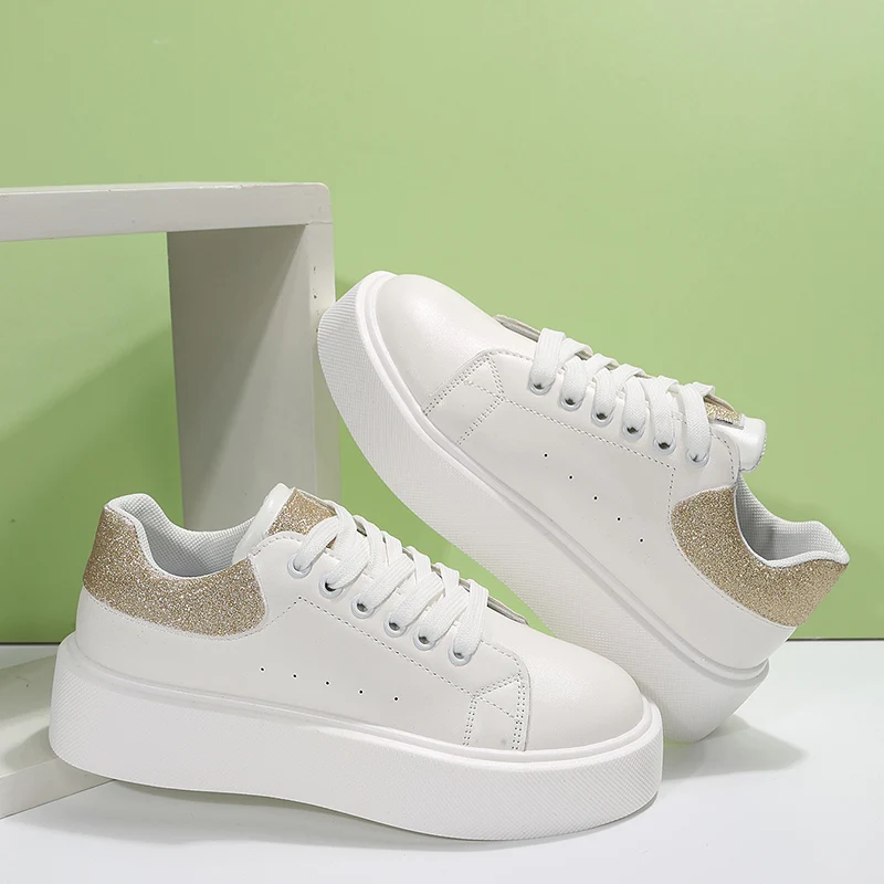 Women Platform Sneakers Female Summer Tennis Female White Shoes Crystal Shoes for Women New Vulcanize Size 43 Off White Shoes