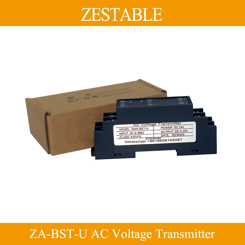 

AC Voltage Transmitter Transducer ZA-BST-U AC 5V 100V 220V 380V 465V 1000V Input 4-20mA 0-10V Output Signal Monitoring Sensor