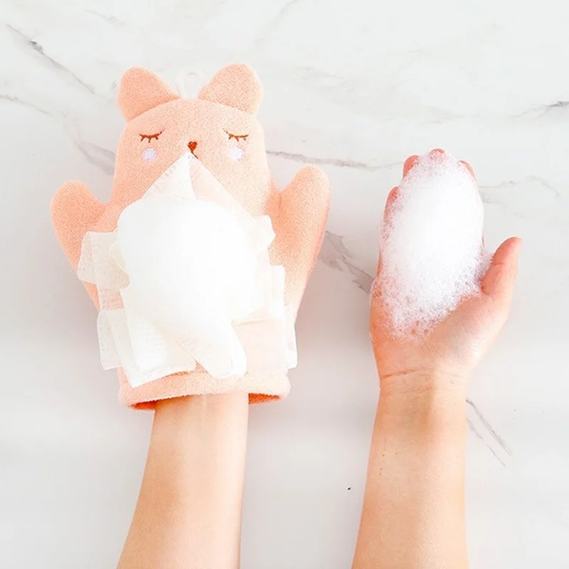 

Bath Exfoliating Gloves Body Scrub Sponge Brush Spa Shower Accessories Dual Purpose Bath Body Peeling Mitt Massage Towel