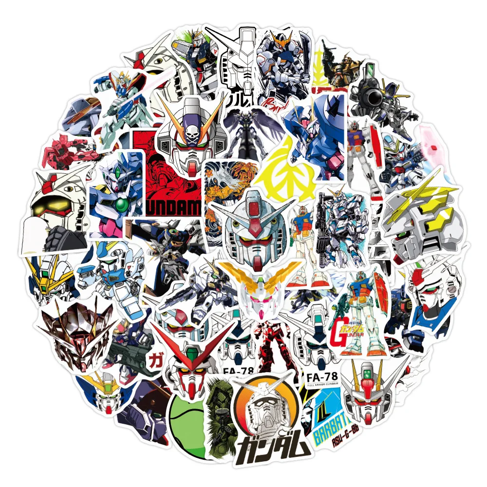 

50 Gundam Robot Anime Cartoon Graffiti Stickers Decorate Motorcycle Laptop Suitcase Skateboard Car Waterproof Sticker