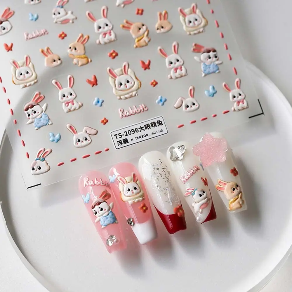 

1Pc Cute Cartoon Bunny Bear Nail Sticker Sweet Girl Nail Art Sticker Constellation Animals Flower Self Adhesive Nail Art Decals