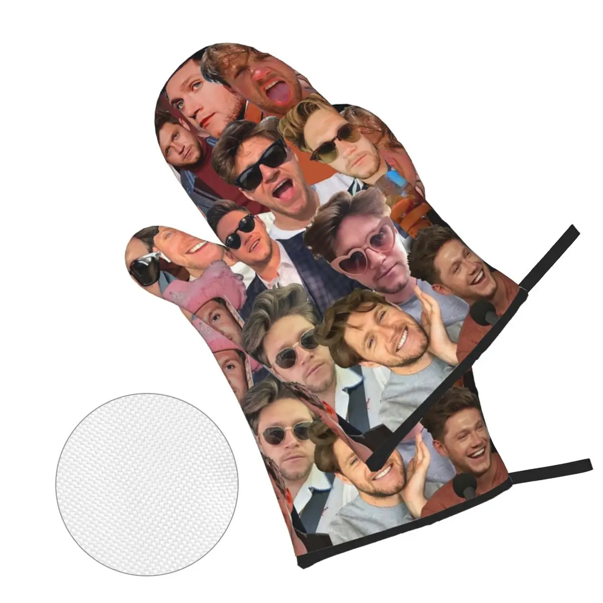 Фото Набор из 4-х кухонных прихваток и подставок под горячее NiallHoran Photo Collage для выпечки, готовки на кухне и барбекю, устойчивые к высоким температурам, нескользящие перчатки. №5