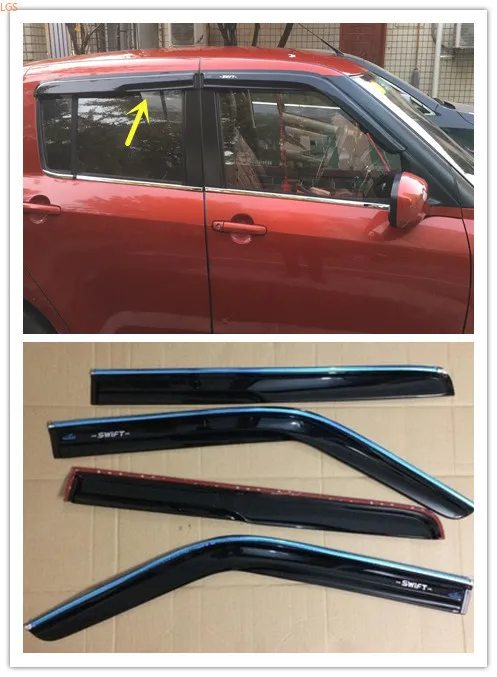 

For Suzuki Swift 2005-2018 plastic Car window Rain files Car window Rain eyebrow Rainproof decoration Car styling