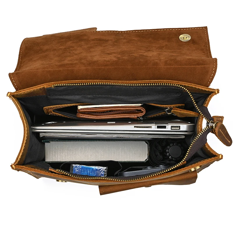 Винтажный мужской рюкзак Crazy Horse из натуральной кожи подходит для 15 дюймов