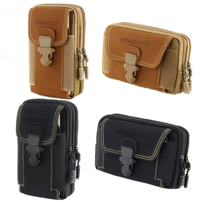 Fashion Men Multi-function PU Leather Fanny Waist Bag Casual Mobile Phone Purse Pocket Male Outdoor Travel Sports Belt Bum Pouch