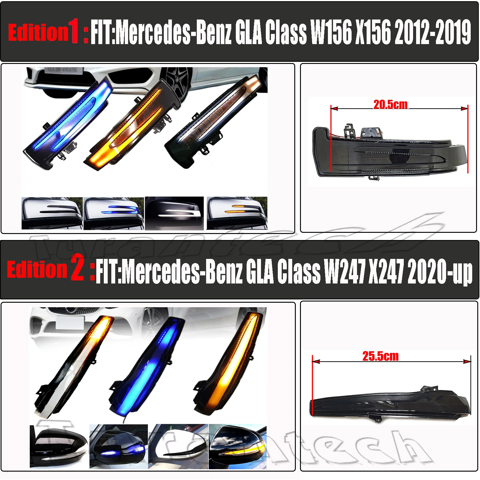 2 шт. указатель поворота для Mercedes-Benz GLA X156 X247 GLA180 GLA200 GLA220 GLA250 GLA45 светодиодный