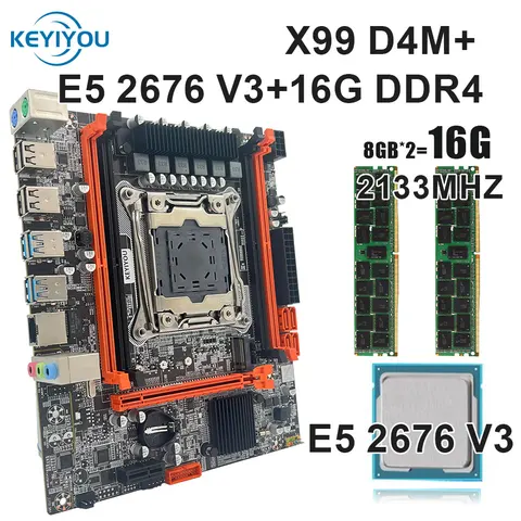 Комплект материнской платы KEYIYOU X99D4M LGA 2011-3