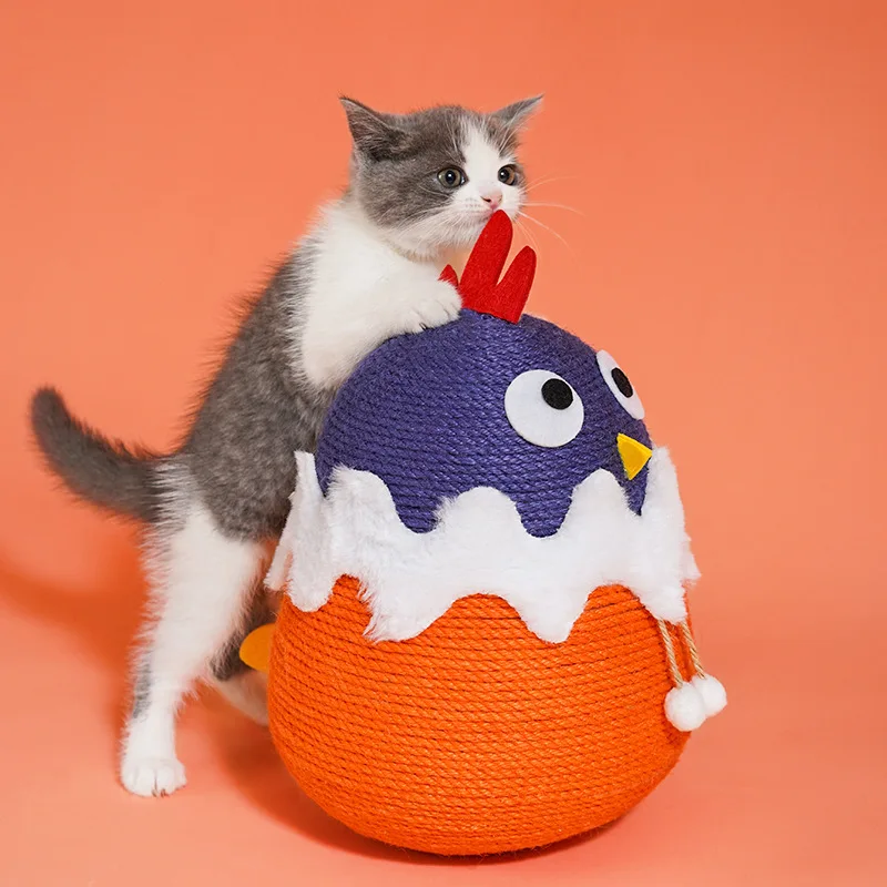 pet supplies Cat scratching ball Claw sharpener Colorful twine chick tumbler toy Cat teaser Pet interactive toys