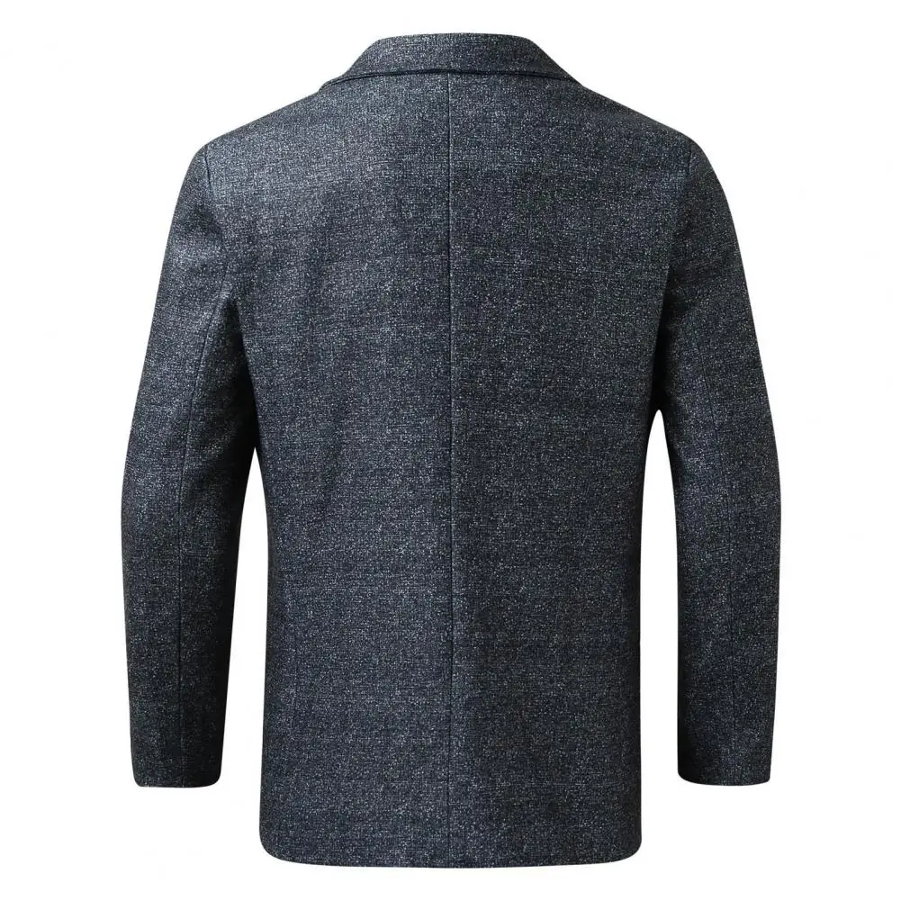 

Long Sleeve Suit Coat Stylish Plaid Print Men's Suit Coat with Lapel Double Buttons Patch Pockets for Business Formal Events