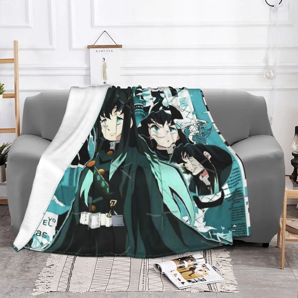 Плюшевые одеяла для кровати Muichiro Tokitou парные и пледы