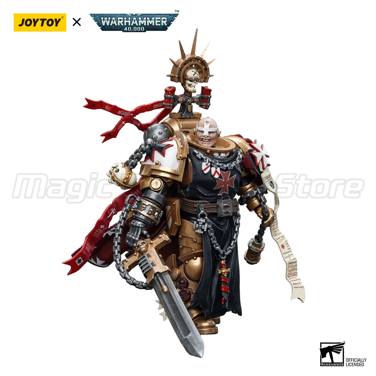 Фото 【MT】H124mm JOYTOY 1/18 Фигурка Warhammer 40K Black Templars High Marshal Helbrecht, модель, игрушка, коллекционный подарок №4