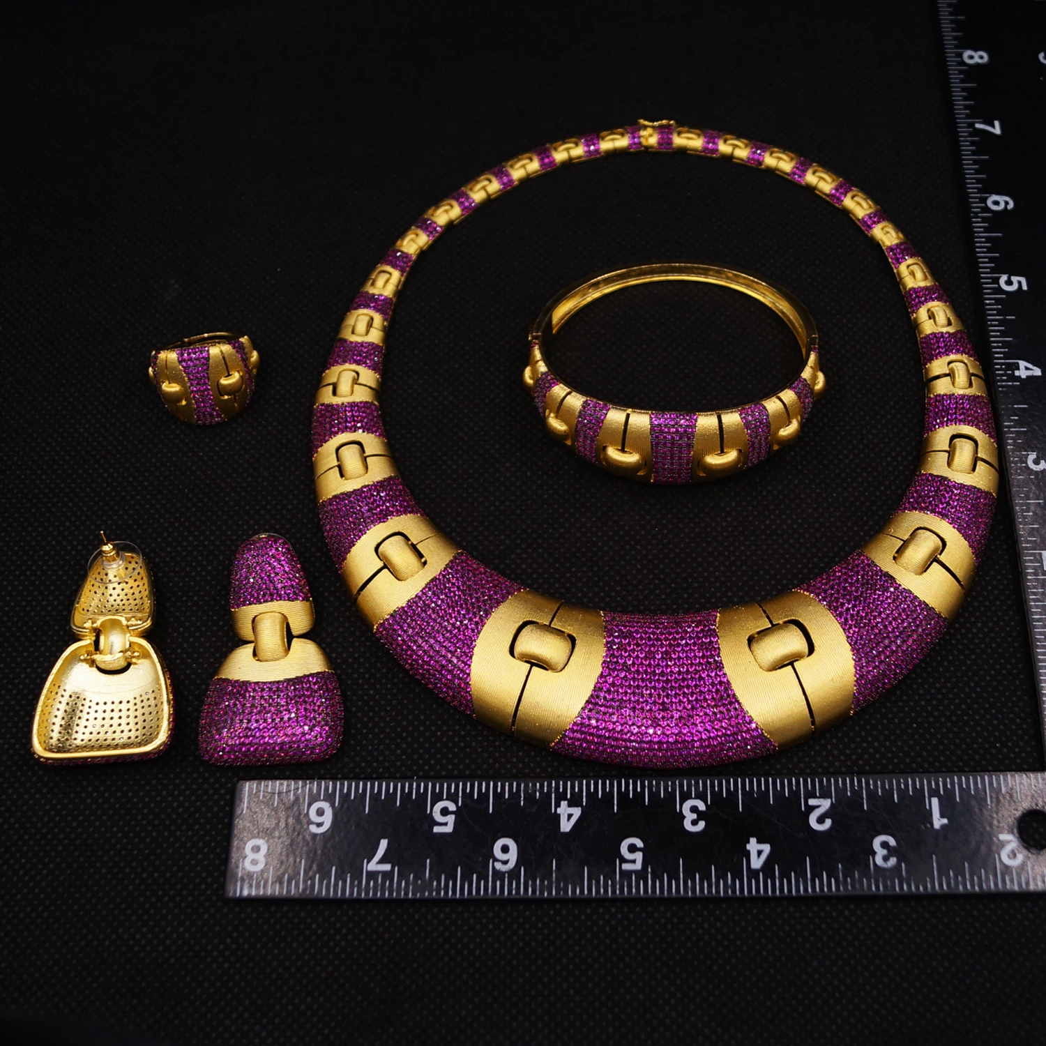 Yulaili благородный роскошный американский фиолетовый комплект ювелирных изделий с