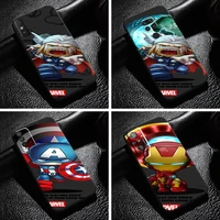 marvel cartoon iron man spiderman phone case for xiaomi redmi note 9 9t 9s 10 10s 10t 10 pro max 5g redmi 10 9 9t 9a 9c black