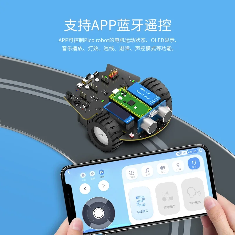 Smart Raspberry Pi pico автомобильный комплект microPython образовательный робот-сенсор