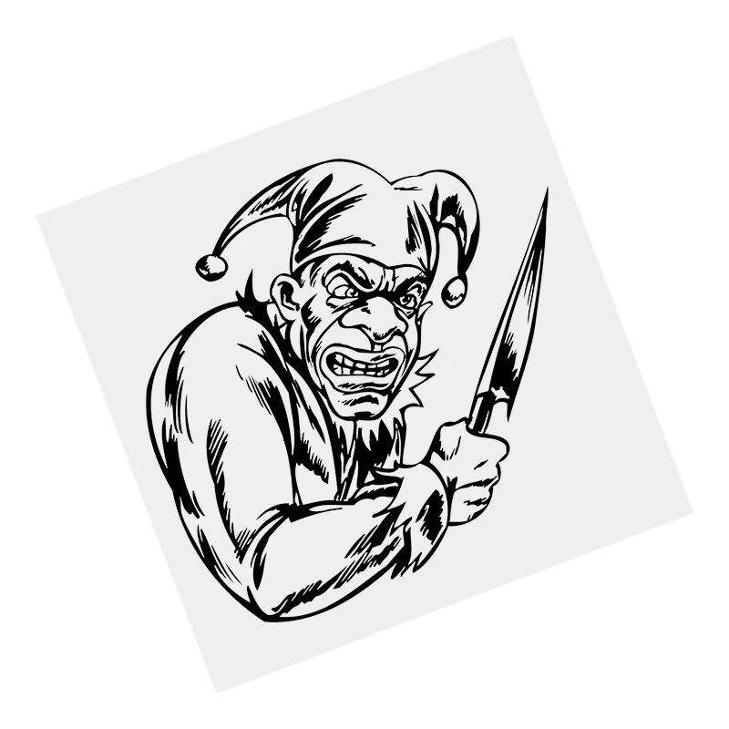

11786# Clown Jester V86 Self-adhesive Car Sticker Black Vinyl Decal Waterproof for Motorcycle Bumper Transparent Background