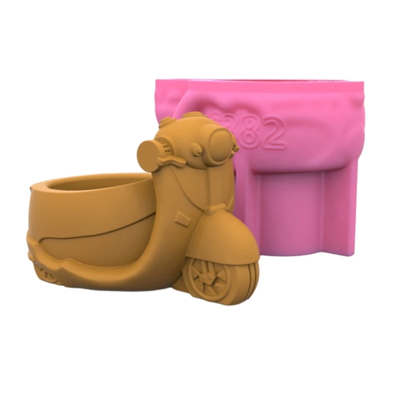 

Motorcycle Pen Holder Pot Silicone Mold Epoxy Resin Molds Table Ornament Mold DropShip