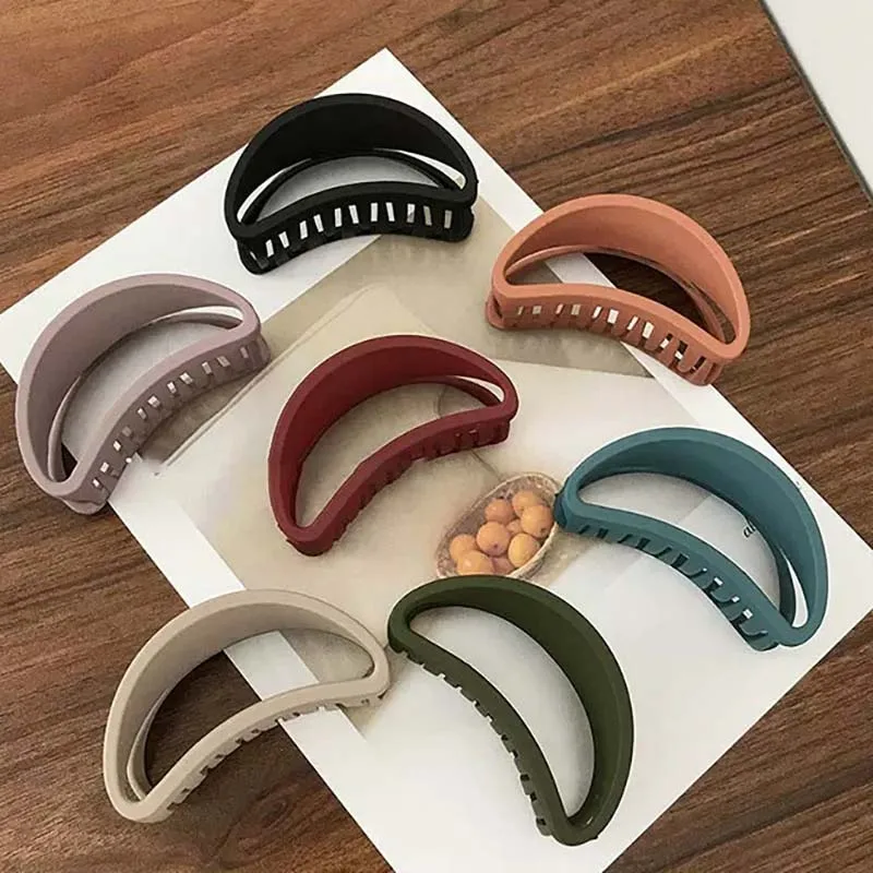 

Половинчатая заколка для волос в форме полумесяца, пластиковая Заколка-краб карамельных цветов, заколка для конского хвоста, женская закол...