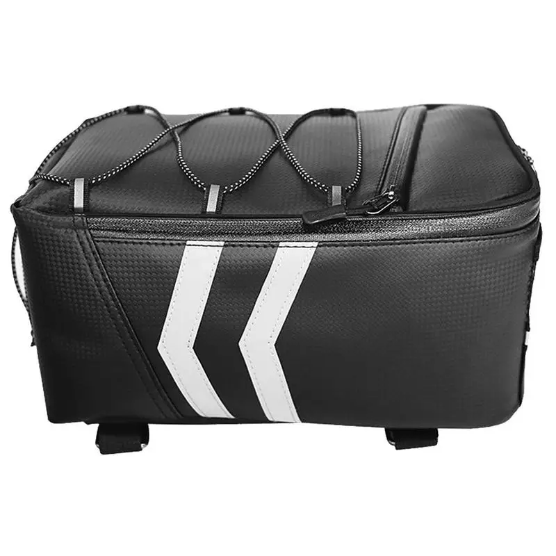 

Black Bike Rack Rear Carrier Bag PU Leather Waterproof Durable Motorcycle Tail Tool Bag 9L Large Capacity Storage Duffel Bag