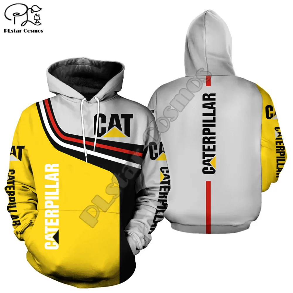 

2023 summer new men's excavator caterpillar 3d printing hoodie fashion hoodie harajuku cool coat funny design sweatshirt AT45-4