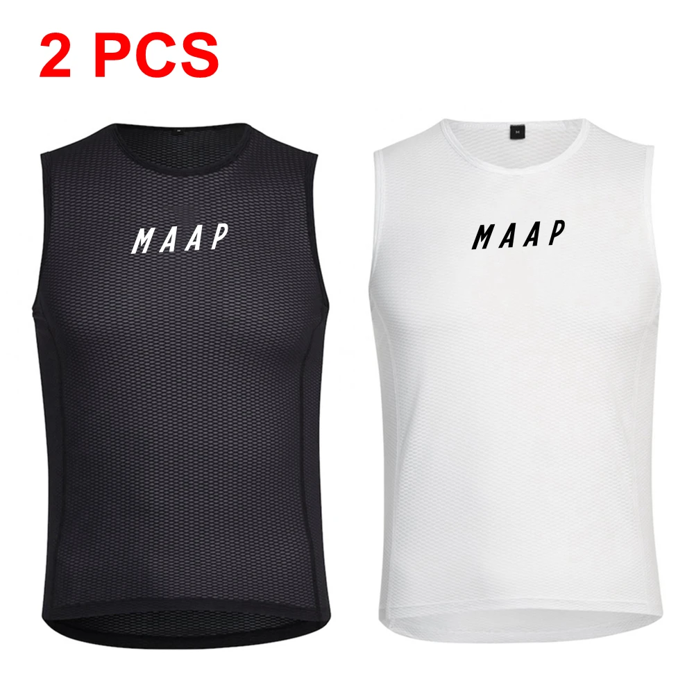 

MAAP 2 PCS MAAP 2023 Men Summer Cycling Undershirt Tops MTB Bike Base Layer Vest Outdoor Bicycle Clothing Shirt Uniform
