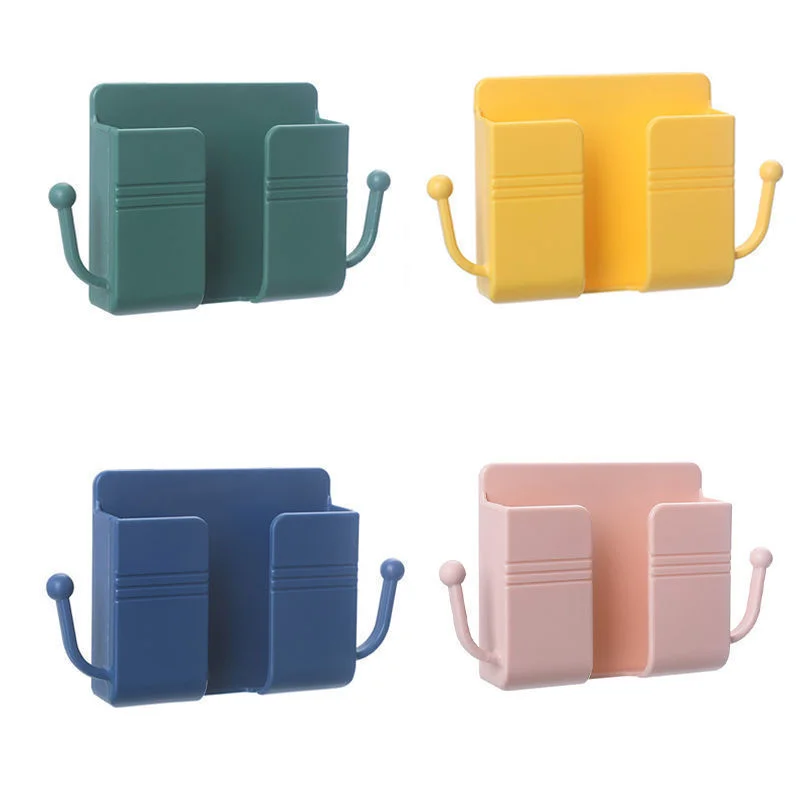 

Wall Mounted Punch Free Charging To Mobile Phones Stand Wall Mount Phone Holder Lazy Mobile Phone Rack Bed Side Shelf Box