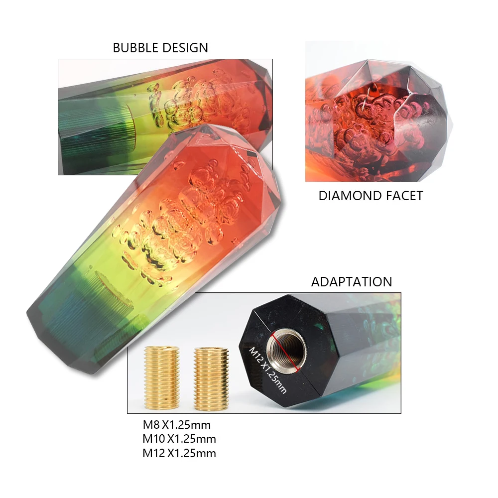 

Hot Sale 10CM Universal Manual Car Modify Bubble Shift Knob 5 Color Mixed Cool Weighted Racing Gear Knob With Adapter Accessory