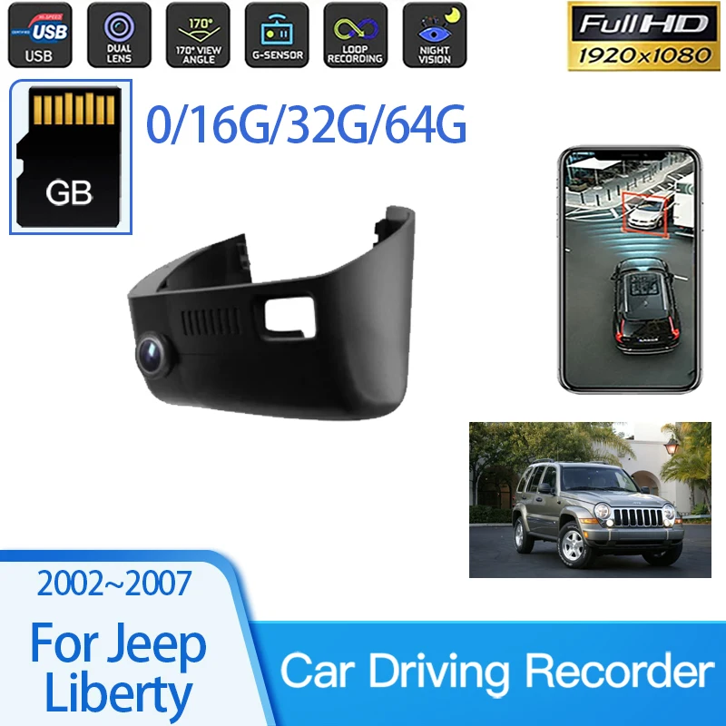 

Автомобильные видеорегистраторы для Jeep Liberty Cherokee KJ 2002-2007, передние видеорегистраторы для проигрывателей, видеорегистраторы с Wi-Fi, автомобильные аксессуары для DVD
