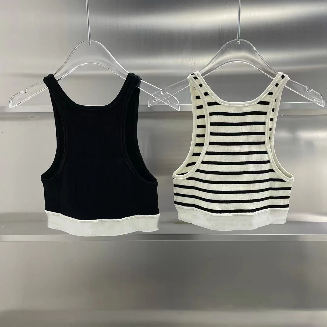 Новинка 2022 летние вязаные облегающие повседневные женские топы с вышивкой