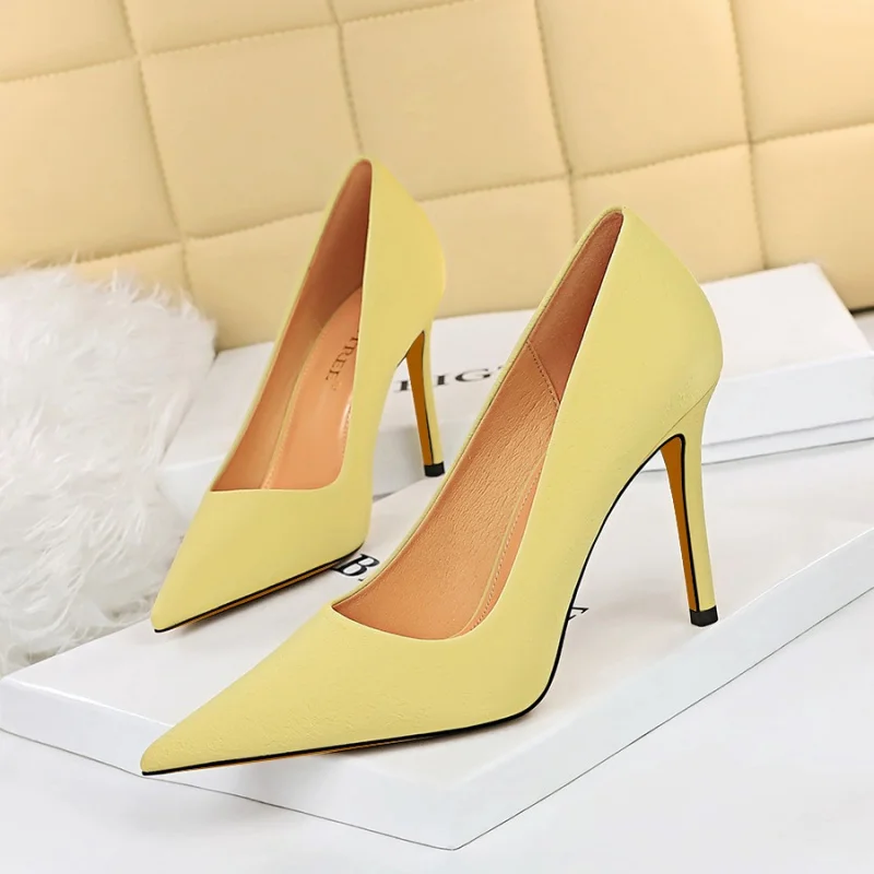 

8831-3 Style Simple Stiletto Heel Shallow Mouth Pointed-Toe Super High Heel Women's Shoes Plain Slimming Pedicure Women's Shoes