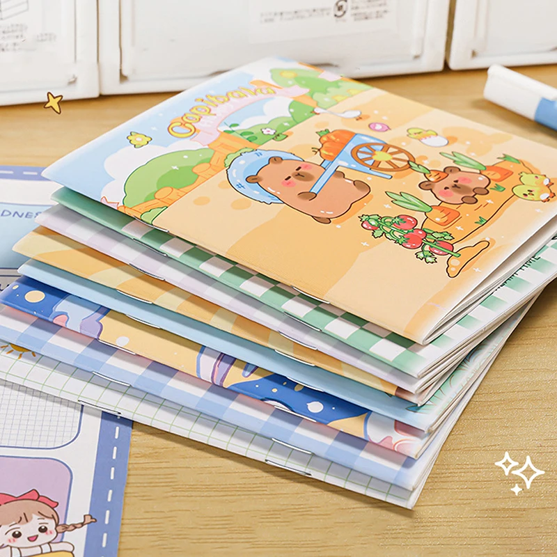 Фото 20 шт., карманные книги с рисунком Kawaii Capybara Panda, мини-дневник, портативный блокнот, милый студенческий блокнот, школьные принадлежности, подарки №4